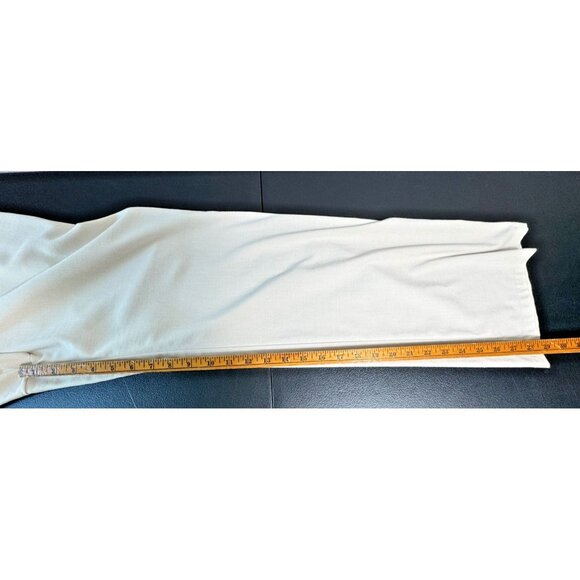 Fashion Women's Beige Flare Leg Pants Elastic Waist Trouser Size M CY-0624 - Picture 5 of 9